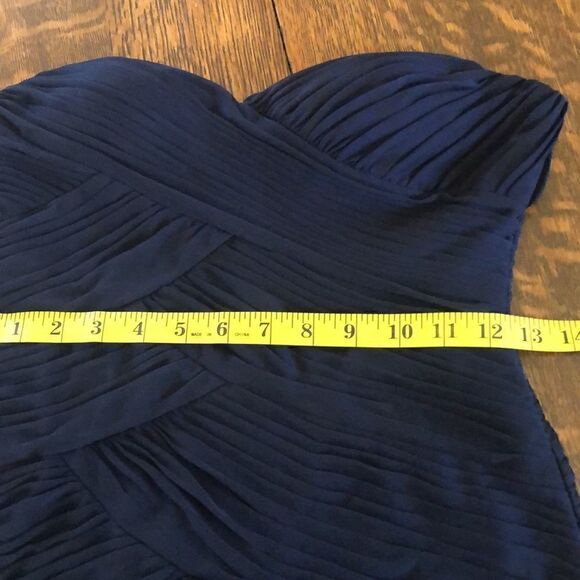 Adrianna Papell Collection Navy Blue Strapless Shutter Pleat Dress - Picture 11 of 14